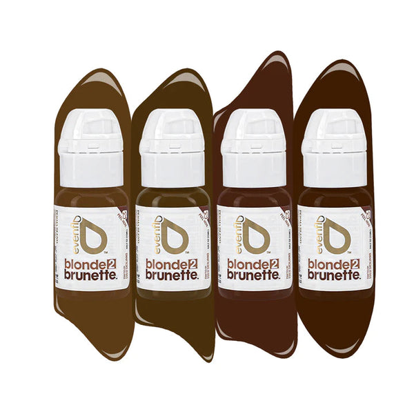 evenflo blonde to brunette EVENFLO Blonde 2 Brunette Brow Permablend Pigments Set 4- 1/2oz Bottle –  NANO.supplies