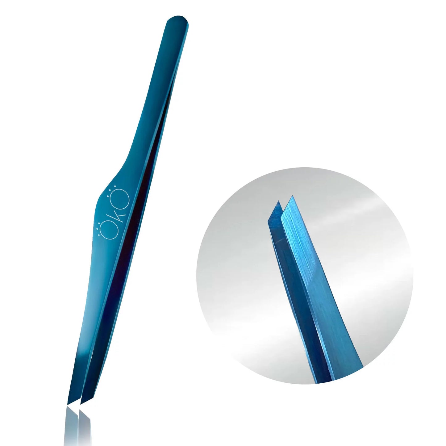 Eyebrow Tweezers Beveled OkO Blue Magic Premium