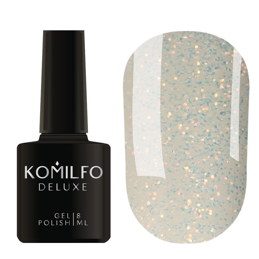 Gel Polish 001 Komilfo Moon Crush (golden sparkles, transparent), 8 ml