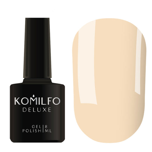 Gel polish D007 Komilfo Deluxe Series (light, beige-peach, enamel), 8 ml