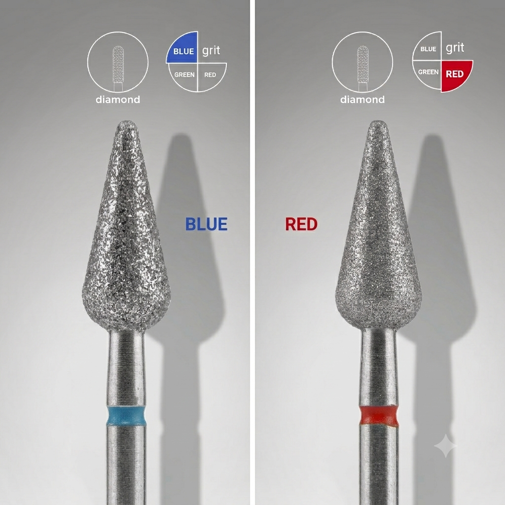 STALEKS Diamond nail drill bit pointed pear EXPERT head diameter 5 mm / working part 12 mm