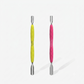 STALEKS Manicure pusher Gummy with silicone handle UNIQ 10 TYPE 1 (rounded wide and rounded narrow pusher)