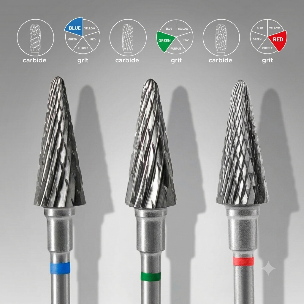 STALEKS Carbide nail drill bit cone EXPERT head diameter 6mm/working part 14mm