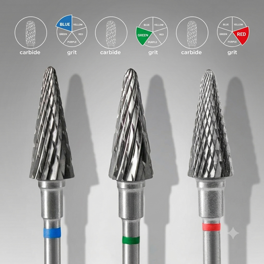 STALEKS Carbide nail drill bit cone EXPERT head diameter 6mm/working part 14mm