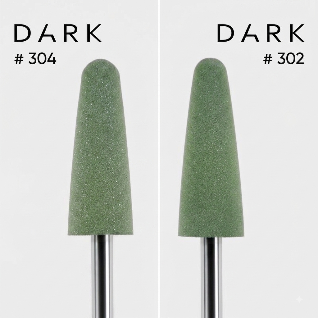 DARK Silicone Polisher Thin Rounded Bullet, Green