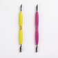 STALEKS Manicure pusher Gummy with silicone handle UNIQ 10 TYPE 2 (rounded narrow and beveled pusher)