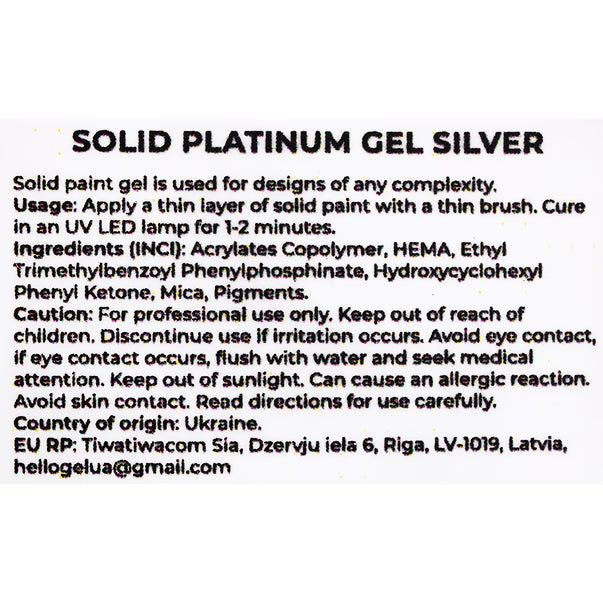 HEYLOVE Solid paint gel Silver, 5g