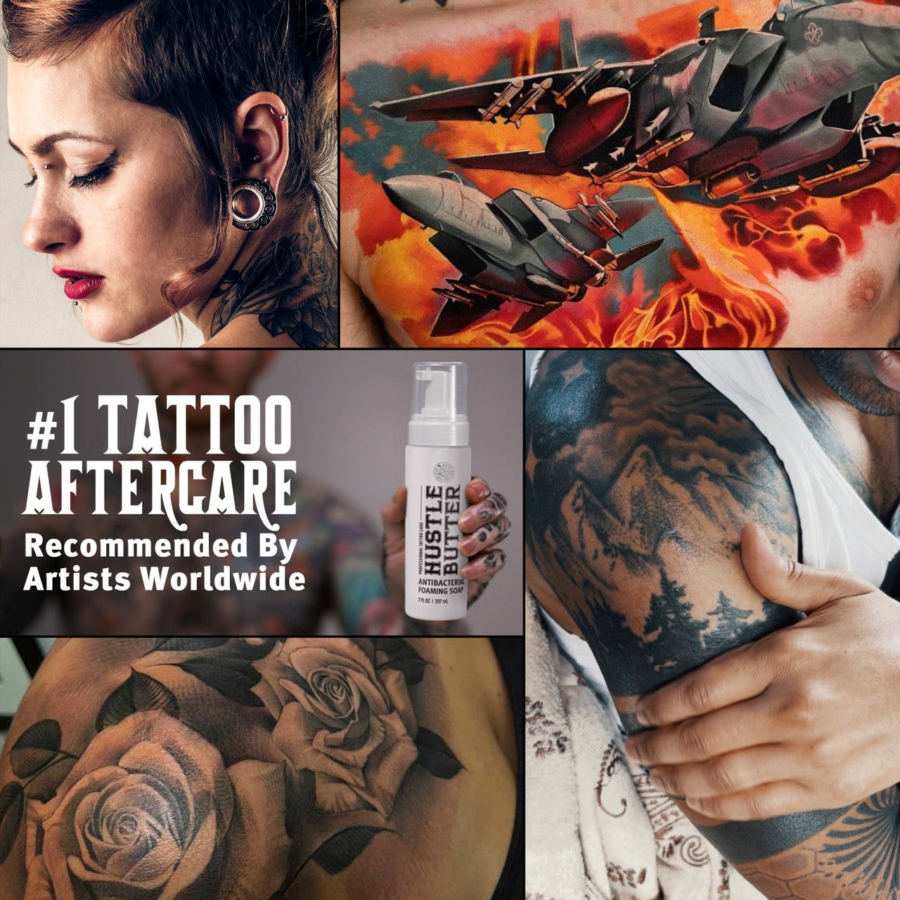Hustle Bubbles Antibacterial Foaming Soap For Tattoo, 207 ml