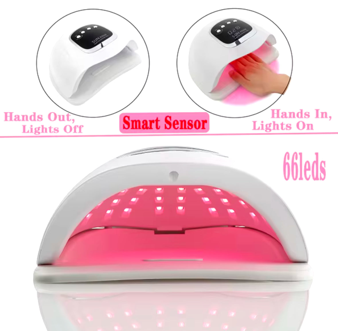 SUN X12MAX UV LED Nail Lamp for Nails Gel Polish Professional Pink Light