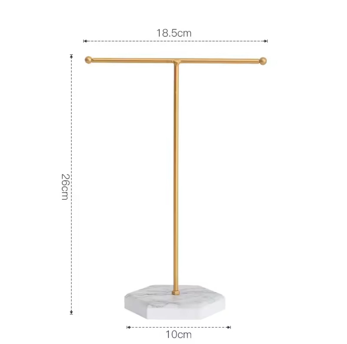 Gold Tip Stand with Marble Base – Manicure Nail Display Holder