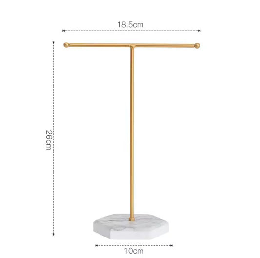 Gold Tip Stand with Marble Base – Manicure Nail Display Holder