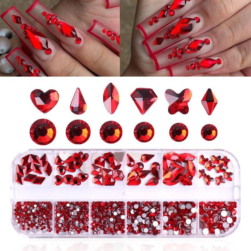 3D Sweet Love Heart Valentine Nail Sequins For Nail Art Decorations Mixed Size Glitter Flakes DIY French Charms Nail Accessories