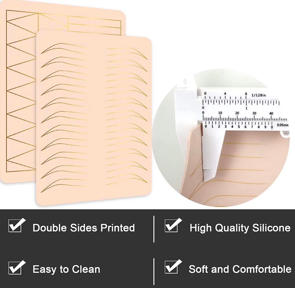 Double-sided Thickened Tattoo Silicone Practice Skin