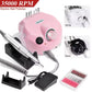Nail Drill Machine Electric Professional Manicure 35000RPM with 6 Drill Bits, Foot Pedal, Pink