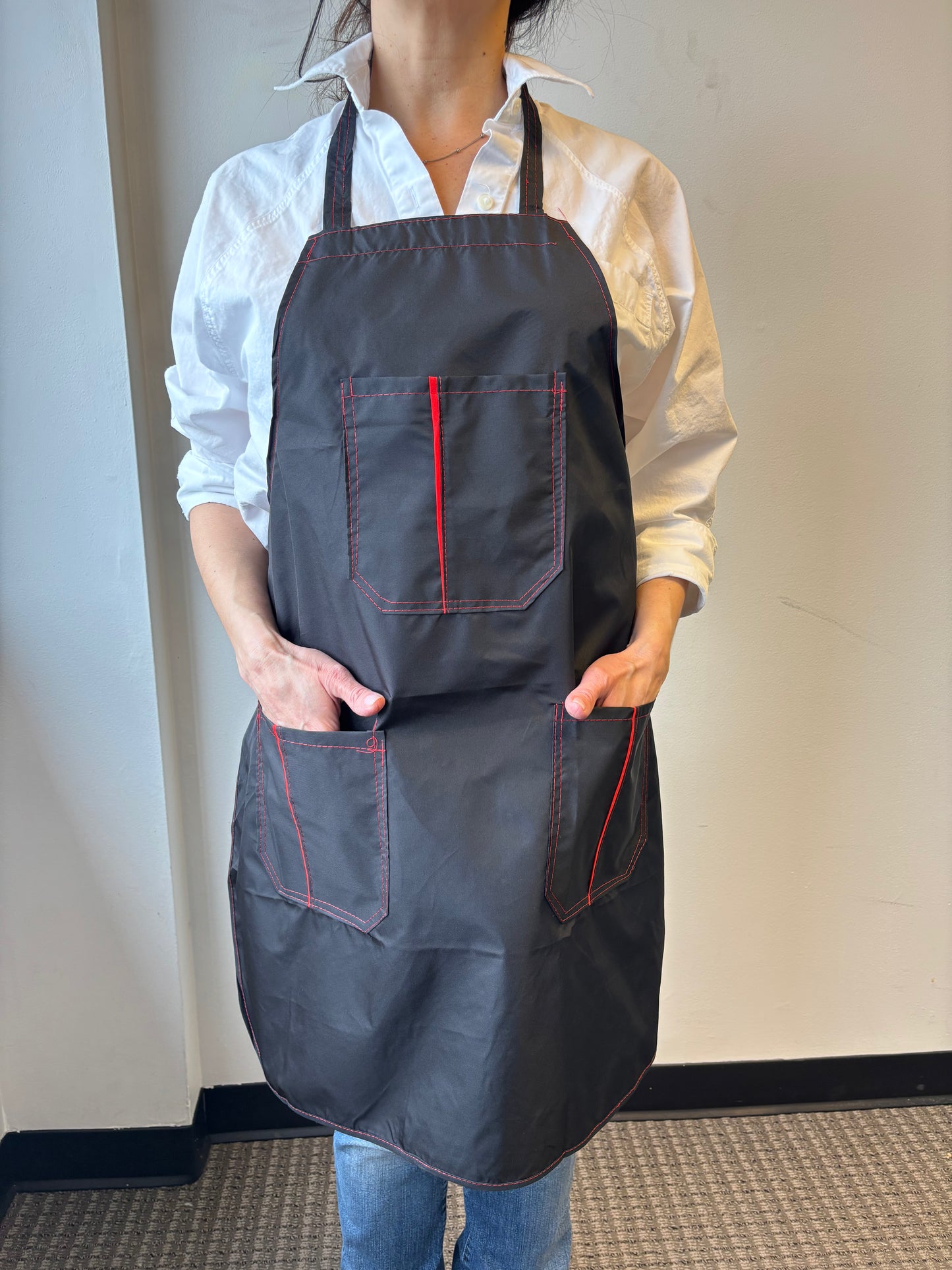 Nylon BLACK Apron with 3 pocket