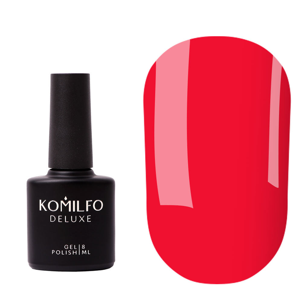 Gel polish 001 Komilfo Kaleidoscopic Base (red-pink, neon), 8 ml