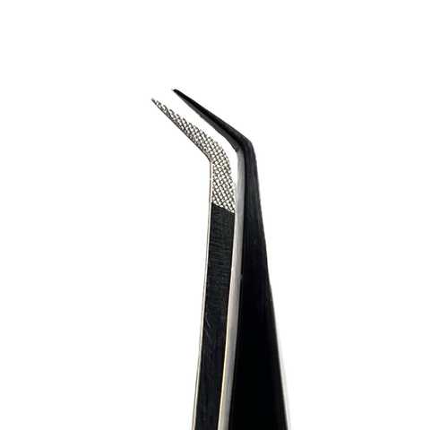 Eyelash extension tweezers VILMY / mini L (50° angle) / L-50 Black