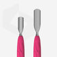 STALEKS Manicure pusher Gummy with silicone handle UNIQ 10 TYPE 1 (rounded wide and rounded narrow pusher) (PQ-10/1)