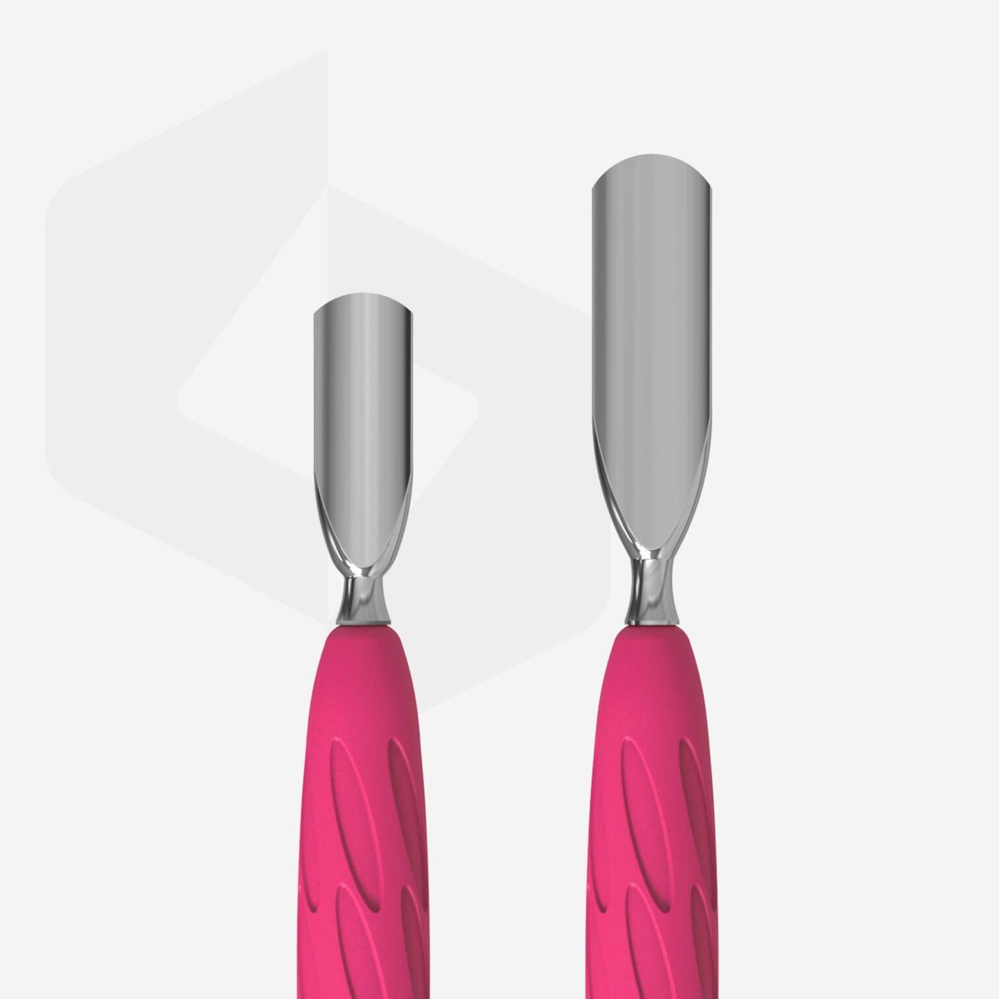 STALEKS Manicure pusher Gummy with silicone handle UNIQ 10 TYPE 1 (rounded wide and rounded narrow pusher) (PQ-10/1)