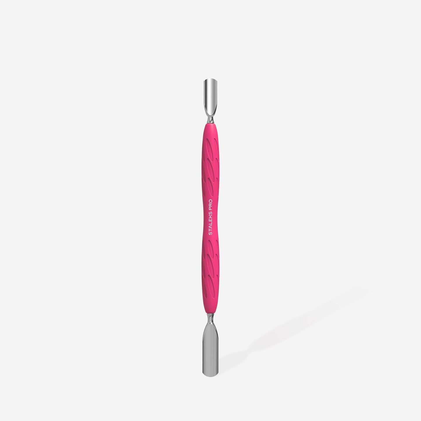 STALEKS Manicure pusher Gummy with silicone handle UNIQ 10 TYPE 1 (rounded wide and rounded narrow pusher) (PQ-10/1)
