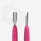 STALEKS Manicure pusher Gummy with silicone handle UNIQ 10 TYPE 2 (rounded narrow and beveled pusher) (PQ-10/2)