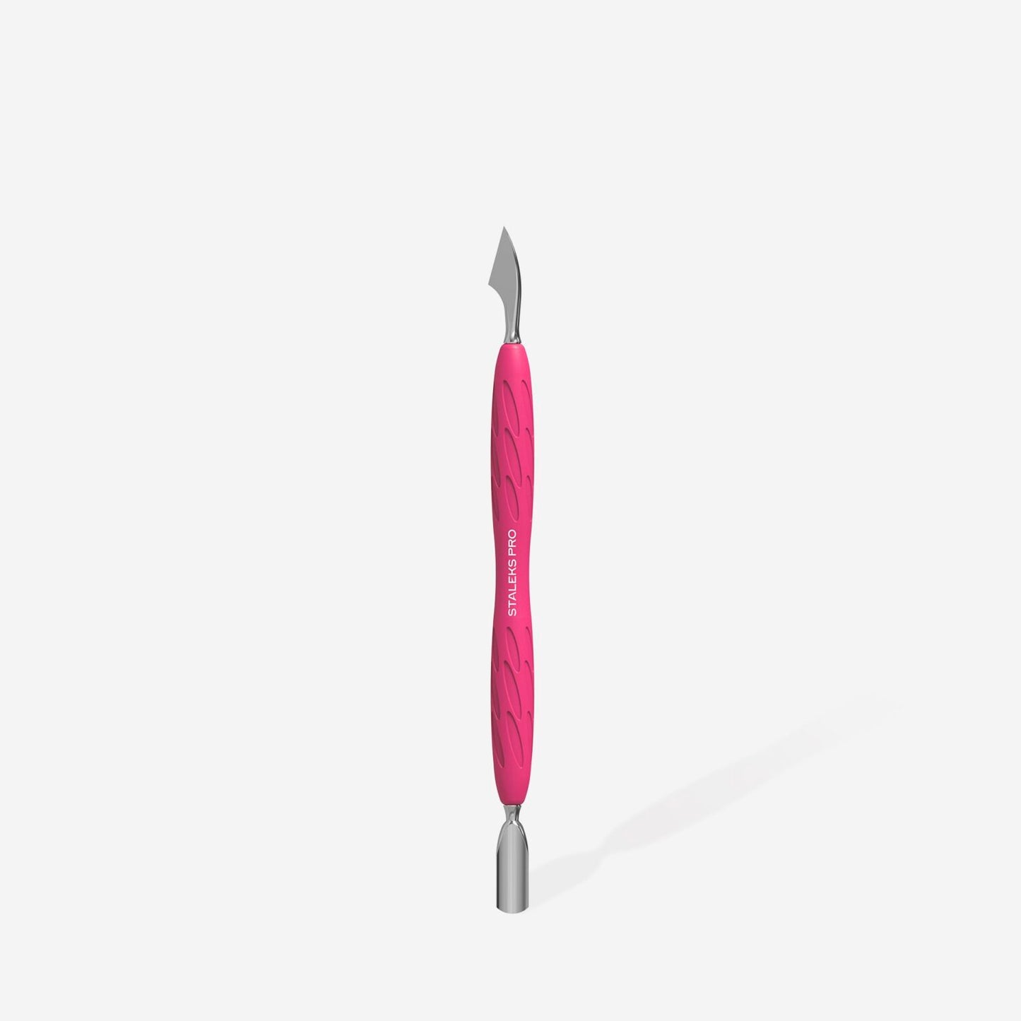 STALEKS Manicure pusher Gummy with silicone handle UNIQ 10 TYPE 3 (rounded narrow pusher and cleaner) (PQ-10/3)