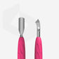 STALEKS Manicure pusher Gummy with silicone handle UNIQ 10 TYPE 4.2 (rounded narrow pusher and bent blade) (PQ-10/4.2)