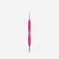 STALEKS Manicure pusher Gummy with silicone handle UNIQ 11 TYPE 2 (beveled and loop pusher) (PQ-11/2)