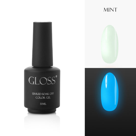 GLOSS fluorescent gel polish Mint Elf, 11 ml