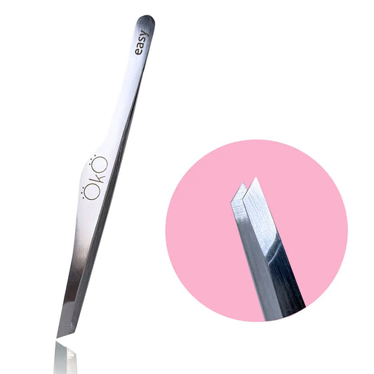 OkO Easy Touch Eyebrow Tweezers, soft pressure (Hand Sharpened)