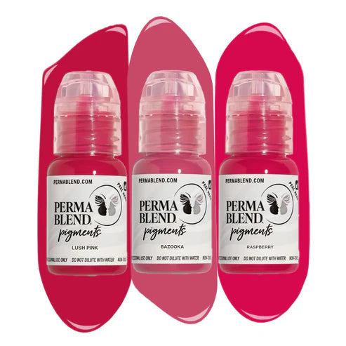 Perma Blend Pink Lip Pigments Mini Set – 3 1/2oz Bottles