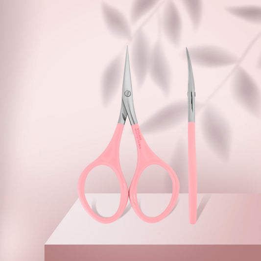 Pink cuticle scissors BEAUTY & CARE 11 TYPE 1 (SBC-11/1)