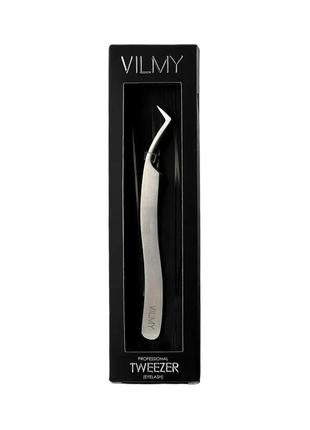 Tweezers for eyelash extensions VILMY (hatchet) T-40/2