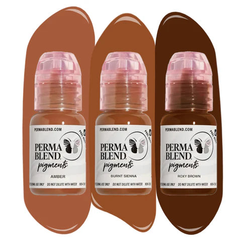 Perma Blend Warm Eyebrow Pigments Mini Set – 3 1/2oz Bottles