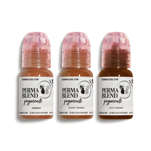 Perma Blend Warm Eyebrow Pigments Mini Set – 3 1/2oz Bottles