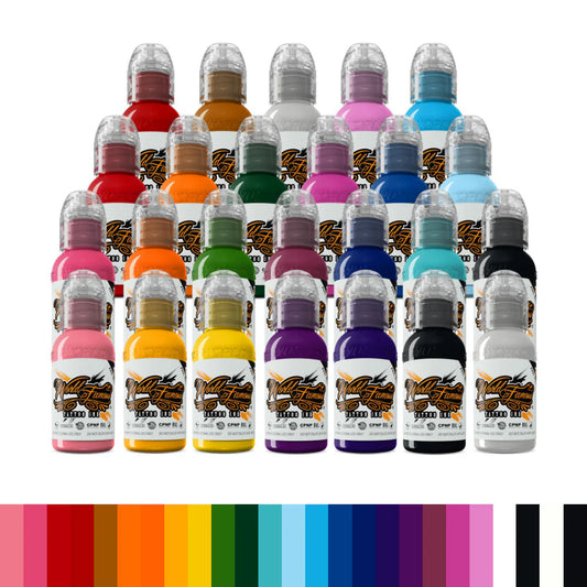 World Famous 25 Color Bottle Set Tattoo Ink
