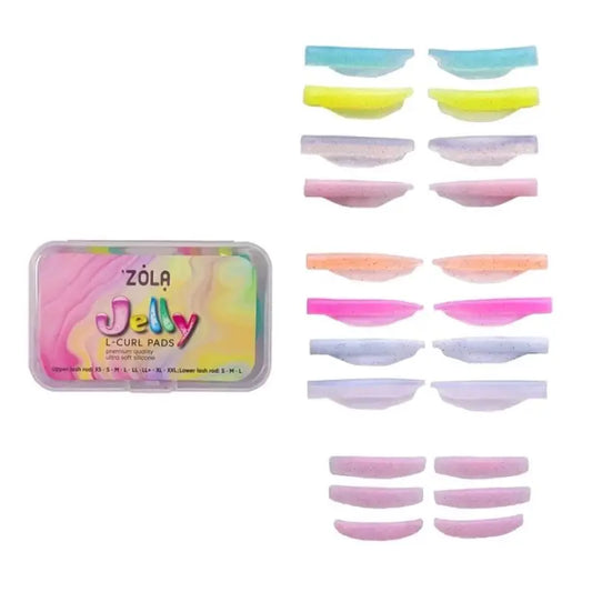 ZOLA Pads Jelly L-Curl Lash Laminating Pads for upper and lower lashes, 6 pairs