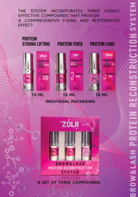 ZOLA BROW & LASH PROTEIN RECONSTRUCTION SYSTEM Set 1,2,3 to 10ml
