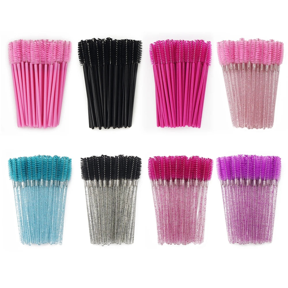 50pcs Disposable applicators for eyelashes and eyebrows tattoo Sparkles