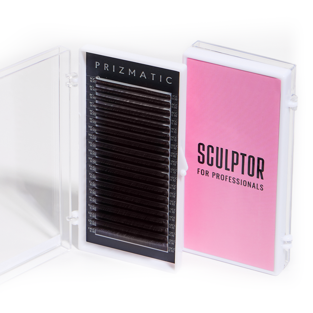 SCULPTOR PRIZMATIC Dark Chocolate eyelashes for extensions, 20 lines, 0.07