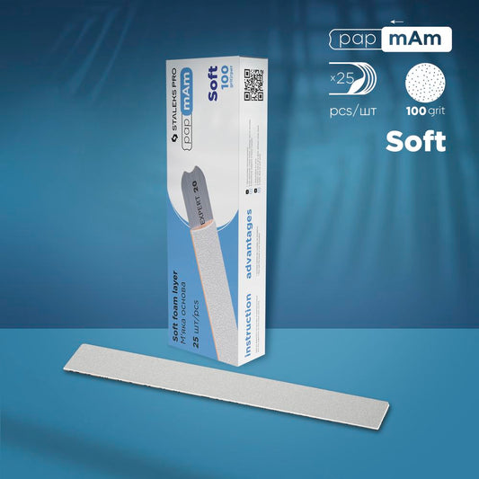 STALEKS Disposable white files papmAm on soft foam layer EXPERT 20 (25 pcs)