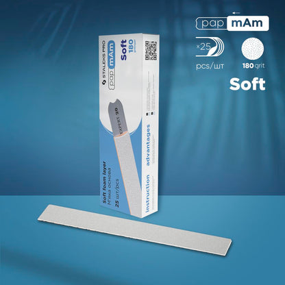 STALEKS Disposable white files papmAm on soft foam layer EXPERT 20 (25 pcs)
