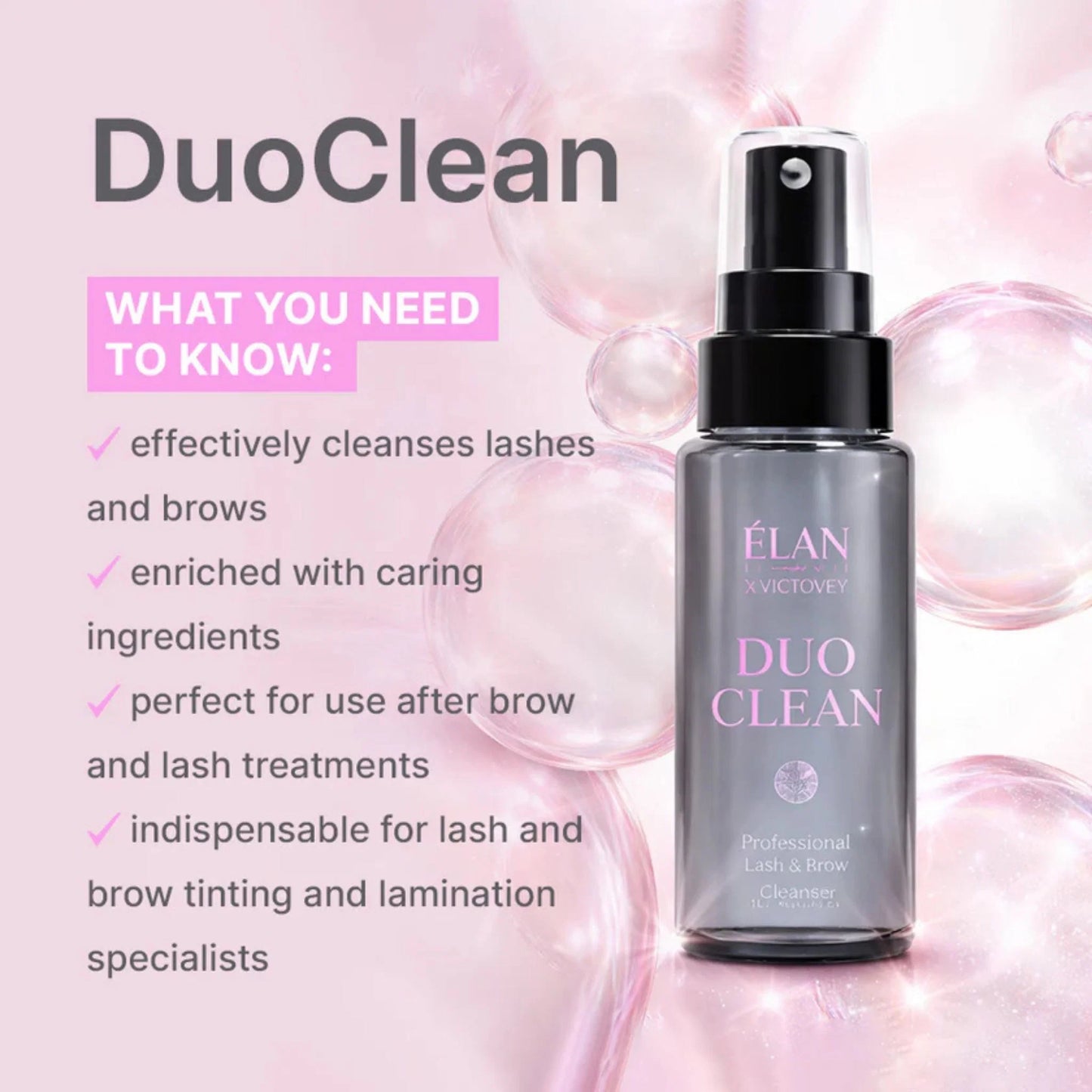 ELAN DuoClean Professional Lash & Brow Cleanser, 120ml