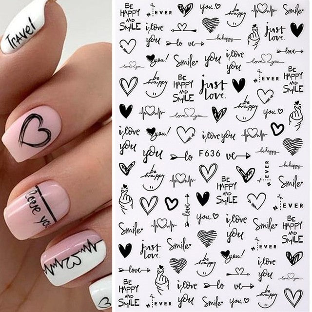 Design Nail Sticker 3D F636