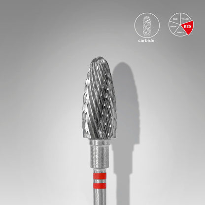 STALEKS Carbide nail drill bit for left-handed users corn blue EXPERT head diameter 6 mm / working part 14 mm