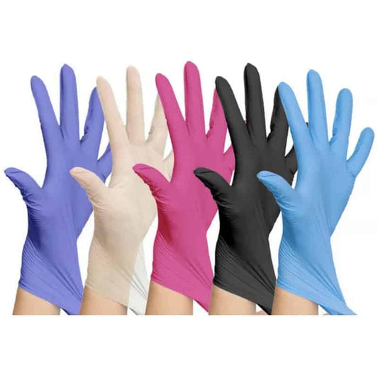 BLACK Disposable Nitrile Gloves Powder Free Beauty