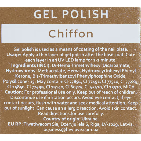 HEYLOVE Gel Polish Chiffon, 15ml (TPO Free)