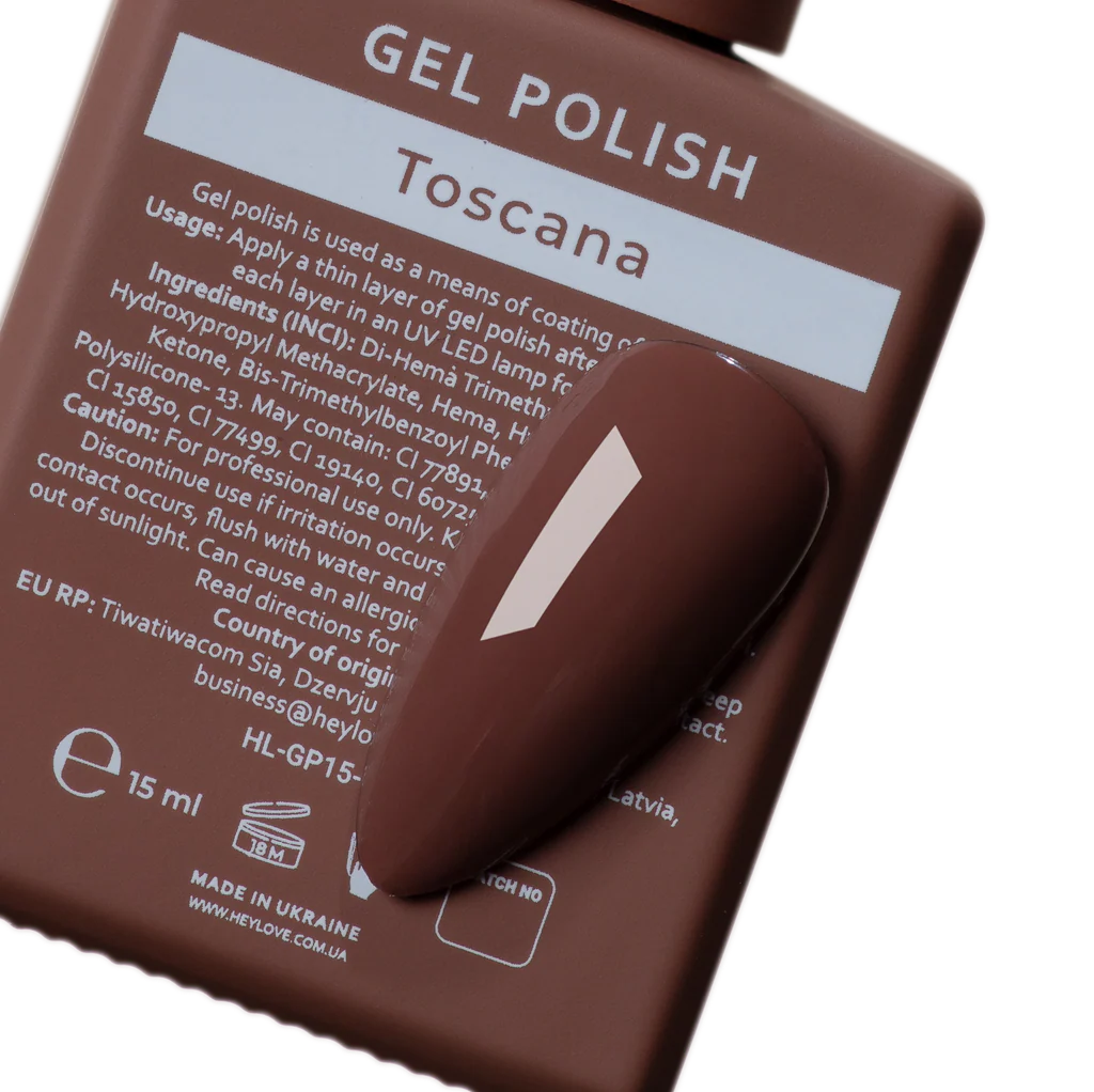 HEYLOVE Gel Polish Toscana, 15ml (TPO Free)