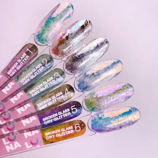 LunaMoon Broken Glass Dry Glitter Set, 6 pcs
