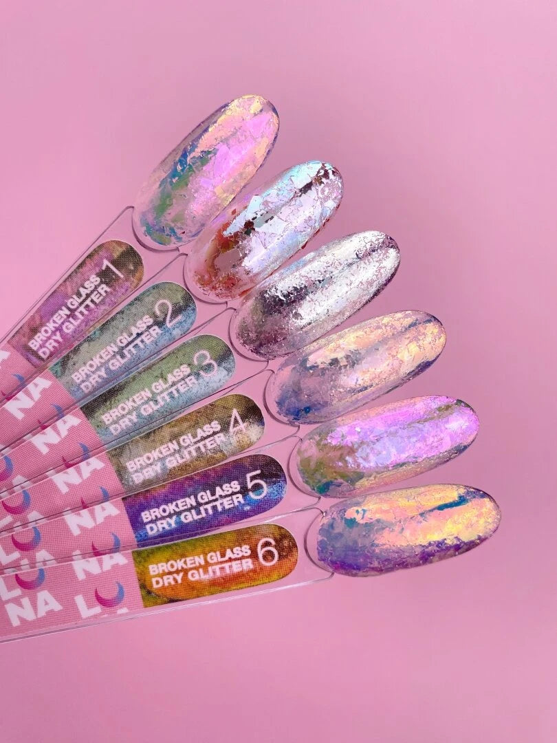 LunaMoon Broken Glass Dry Glitter Set, 6 pcs